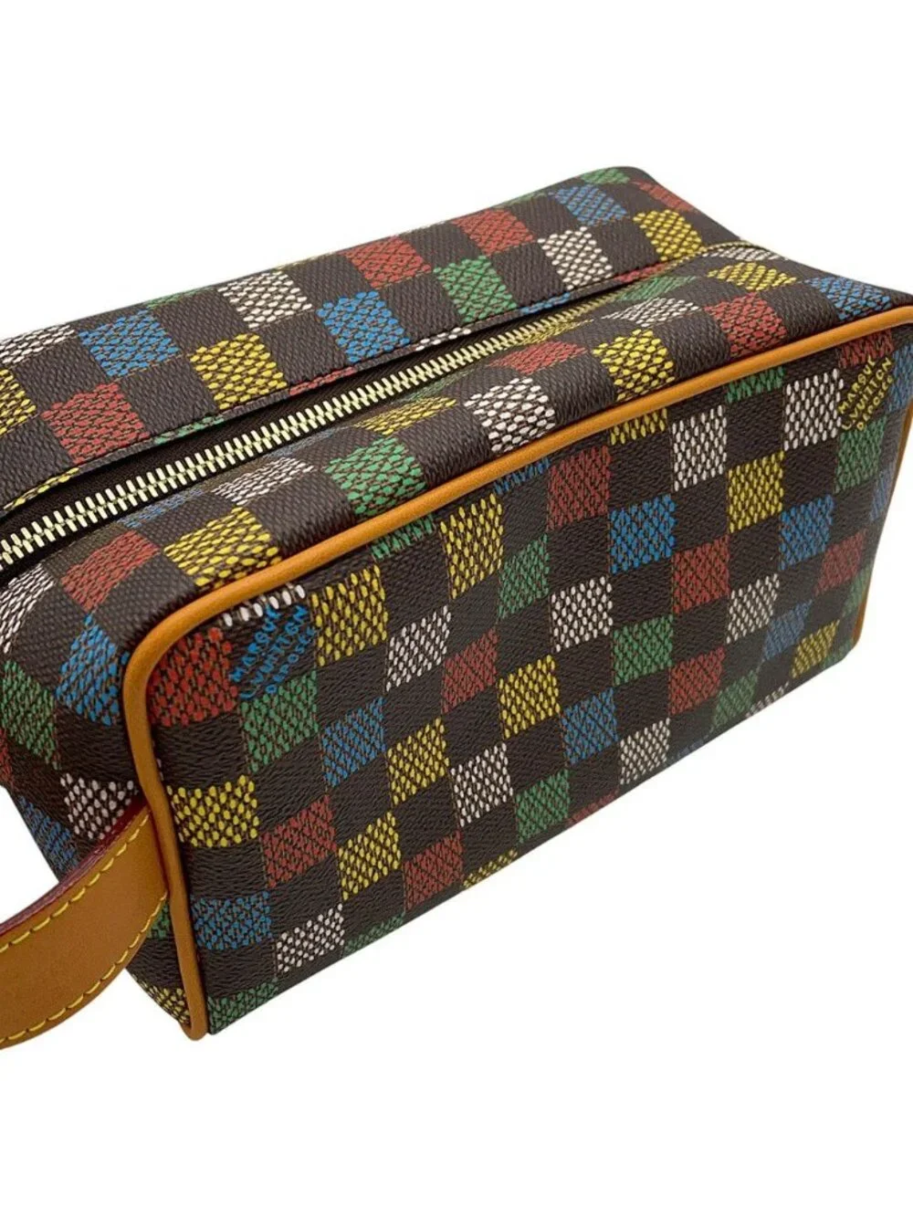 Louis Vuitton Birds Damier Ebene Rocker Dopp Kit Pouch Handbag